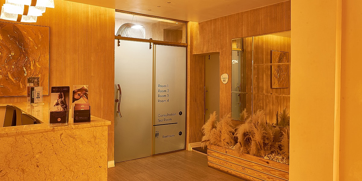 Reception area of a wellness center