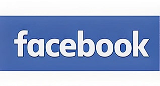 Facebook logo on blue background