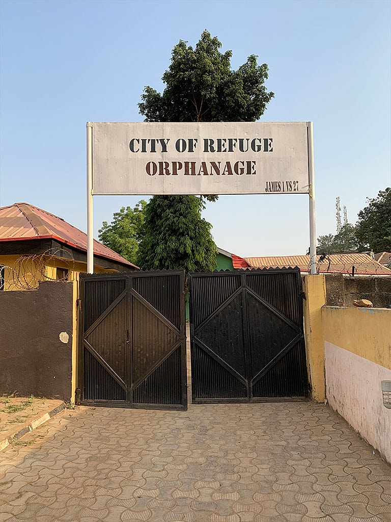 City of Refuge Orphanage entrance gate.