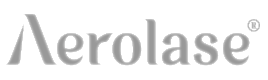 Aerolase logo in gray on black background